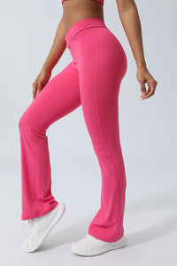 Women V Cross Waist Pleated Flare Yoga Pants