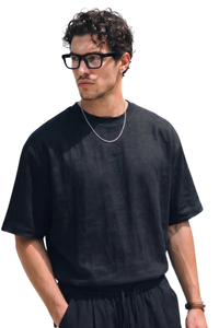 Men's Summer Curved Hem Solid Skin-Friendly T-Shirt