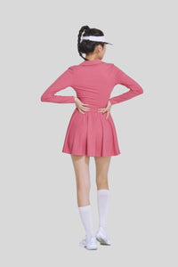 V-neck tennis sports skirt dance golf long sleeve dress