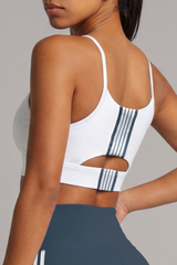 Women's Thin Strap Vertical Stripe Sports Bra (Pre-Order)