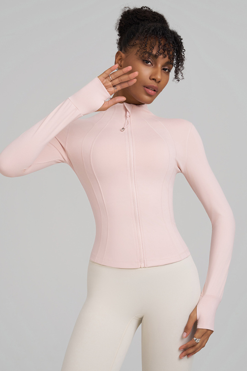 Stand-up collar with zipper fastening sports jacket