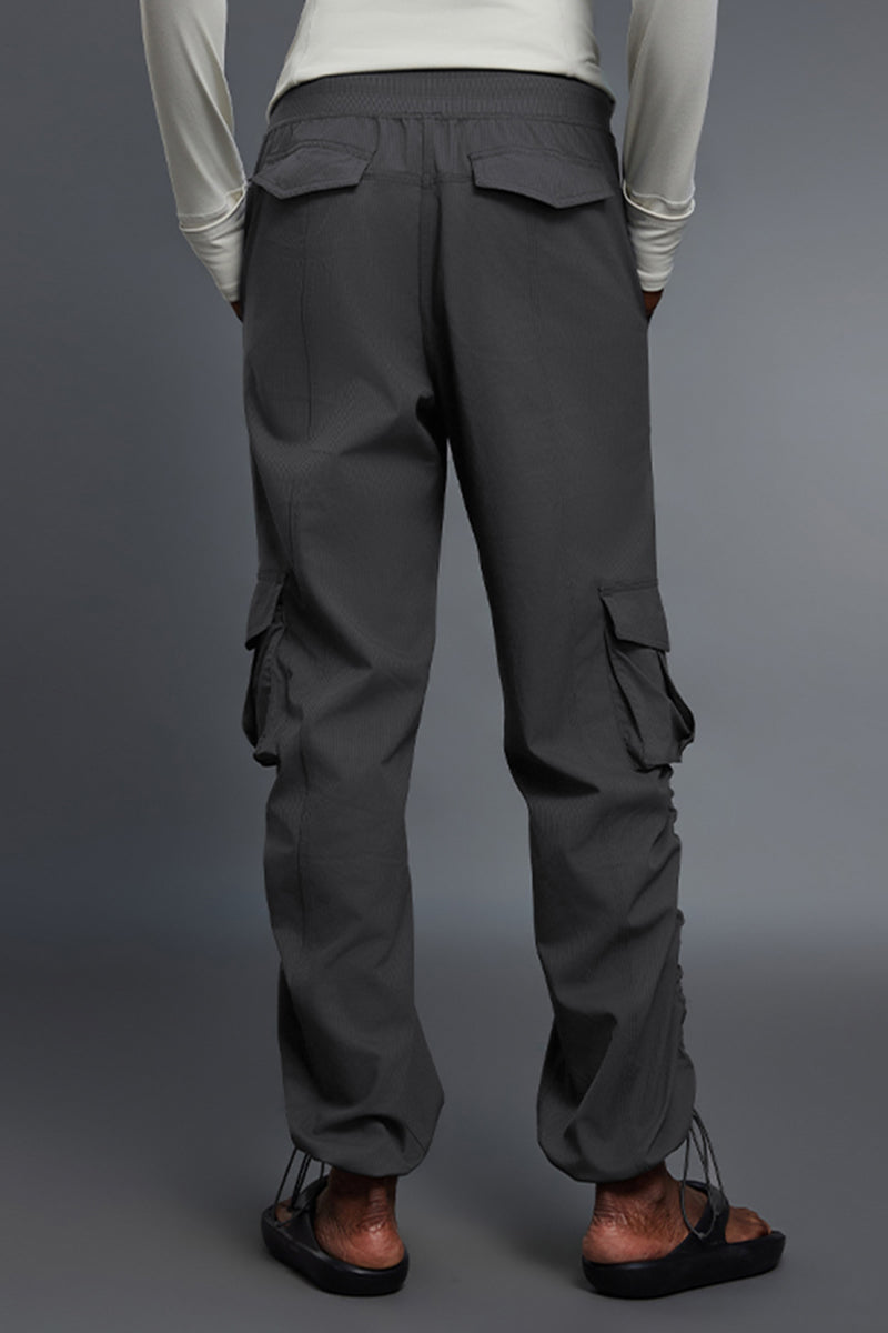 Women Fleece-Lined Cargo Jogger Adjustable-Cuff Utility Workout Pants