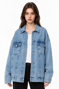 Women's Fall Oversized Drop Shoulder Denim Jacket
