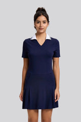 Outdoor contrasting lapel golf skirt chubby tennis sports long skirt