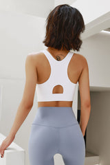 Back Cutout Front Zipper Yoga Sports Bra