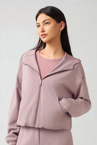 Women'S Loose Hooded Zipper Jacket