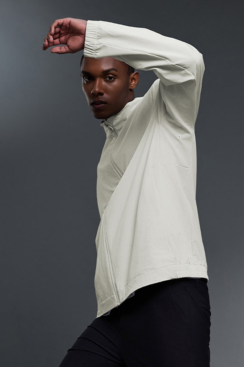 Men Stand Collar Windproof Loose Casual Zipper Jacket