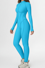 Women’s one-piece long-sleeve sport jumpsuit.