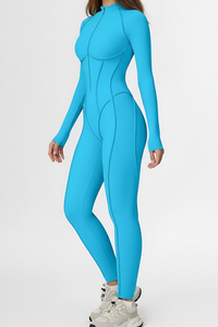 Women’s one-piece long-sleeve sport jumpsuit.