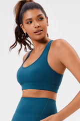 Women Eco-Friendly Recycled Fabrics Cross Back Slimming With Padded Yoga Sports Bra
