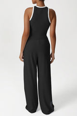 Sleeveless Trim Transport Top + Drawstring Sweatpants 2-Piece Set