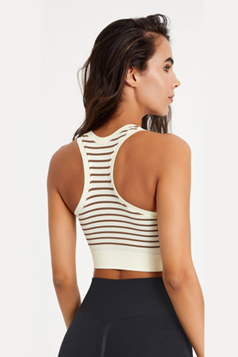 Striped I-Back Sports Bra