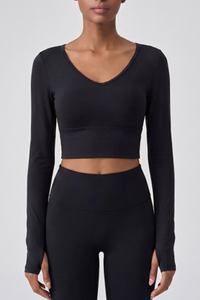Women's Butterfly Cutout Back Padded Cropped Yoga Top