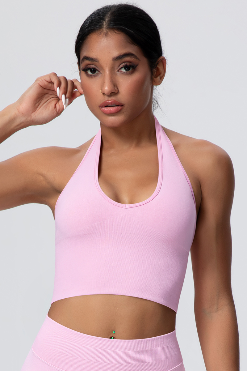 Women's Seamless Halter Backless Sports Tank Top