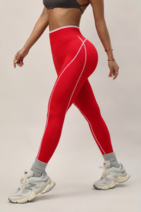 Women's Striped Color-Block No Front Seam Yoga Leggings