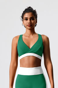 Women Eco-Friendly Fabrics Cross Back Color Collision With Padded Running Casual Sports Fitness Yoga Tank Tops