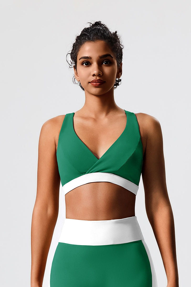 Women Eco-Friendly Fabrics Cross Back Color Collision With Padded Running Casual Sports Fitness Yoga Tank Tops