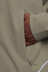 Men Outdoor Water-Resistant Fleece-Lined Stand Collar Jacket