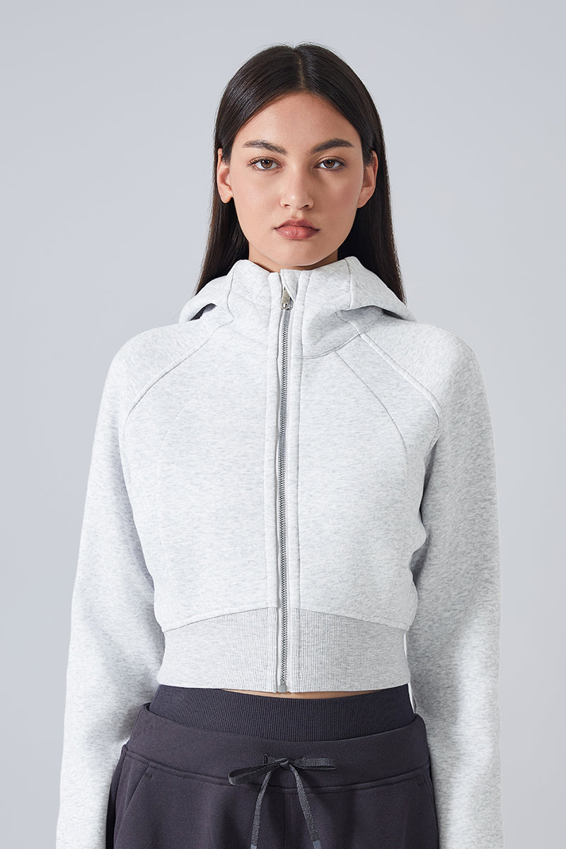 Women'S Loose Yoga Hooded Crop Jacket