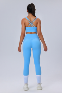 Women's Crisscross Back Sports Bra & Butt-Lifting Yoga Leggings Set