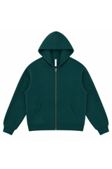 Unisex Fall 350G  Fleece Zip Up Relaxed  Solid Jacket