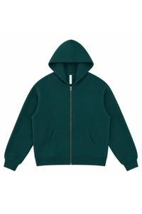 Unisex Fall 350G  Fleece Zip Up Relaxed  Solid Jacket