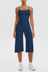 Women's Tank Top & Wide Leg Yoga Cropped Pants Set