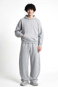 Men's Fall Set:Heavyweight Hoodie And Curved Sweatpants