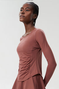 Women Plus-Size Smooth Quick-Dry Sun Protection Loose Fit Training Long Sleeve Top