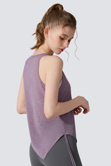 Women's  Summer Side Drawstring Sheer Breathable Tank Top