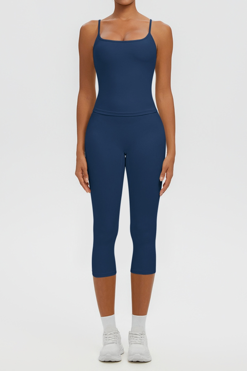 Women's Athletic Tank Top & High Waist Capri Leggings Set