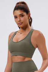 Women Eco-Friendly Recycled Fabrics Cross Back Slimming With Padded Yoga Sports Bra