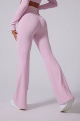 Women'S Brushed High-Waisted Shape-Fitting Athletic Skinny Flared Trousers