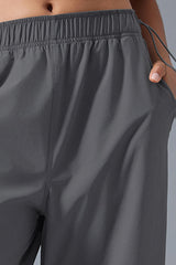 Women Loose Straight Leg Casual Drawstring Jogger Workout Parachute Pants