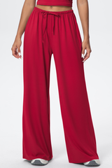 Women’s Athletic Drawstring Loose-Fit  Wide-Leg Pants