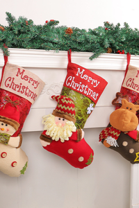 Christmas Decorations Large Sock With Reindeer Doll