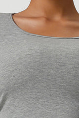 Women Ribbed Cropped Long-Sleeve Workout Top