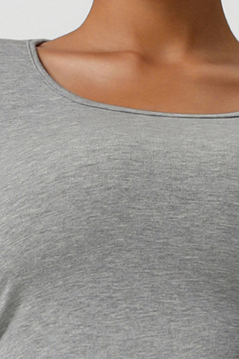 Women Ribbed Cropped Long-Sleeve Workout Top