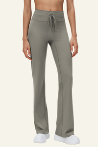 Women's Athletic High-Waist Drawstring Flared Yoga Pants.