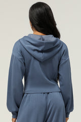 Women Zippered Jacket Hooded Casual Cardigan Jacket