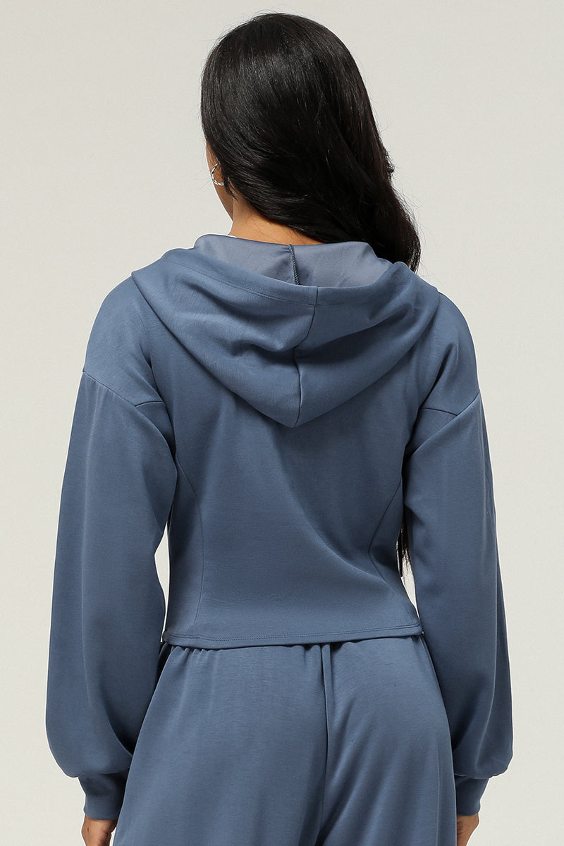 Women Zippered Jacket Hooded Casual Cardigan Jacket