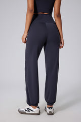 Women High-Waist Wide-Leg Butt-Lifting Cuffed Naked-Feel Yoga Running Workout Pants