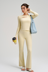 Long-sleeved flared pants set