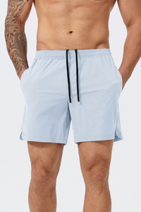 Men's Solid Quick-Dry Breathable Drawstring Sports Shorts