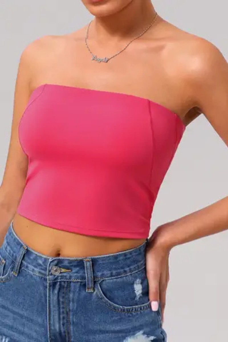 Women Strapless With Chest Pad Outdoor  Yoga Tube Top
