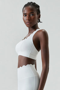 Women Wave-Edge Double-Strap High-Impact Quick-Dry Sports Bra