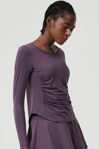 Women Plus-Size Smooth Quick-Dry Sun Protection Loose Fit Training Long Sleeve Top