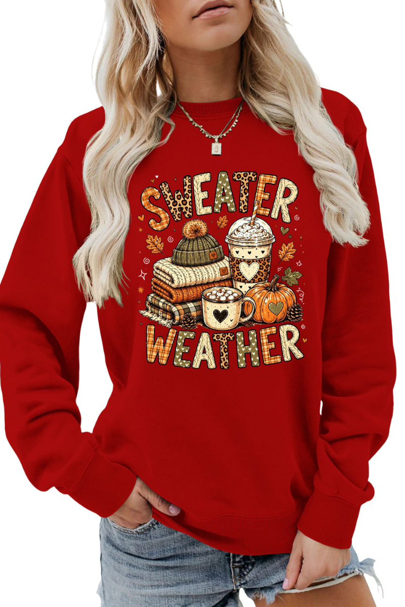 Women's Fall Cute Pumpkin Letter Print Relaxed Pullover