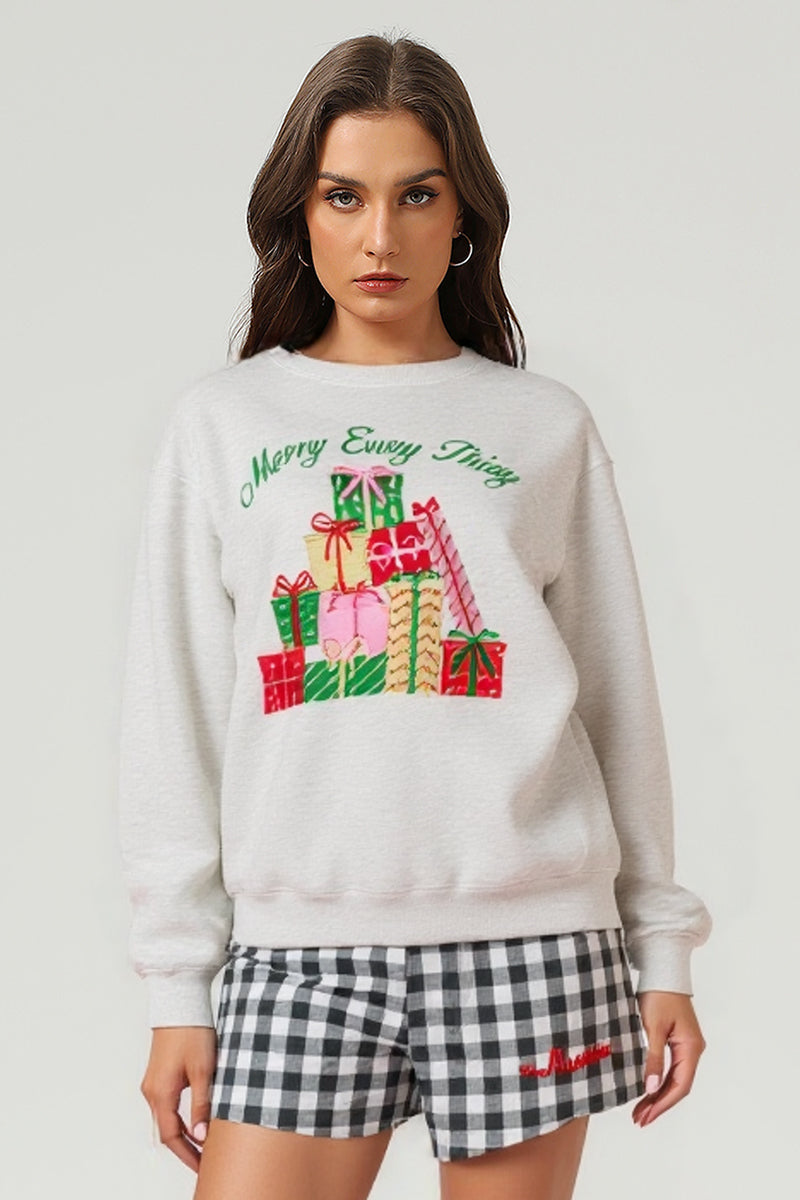 Women's Gift Box Embroidered Pullover Sweatshirt