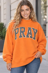 Women's Fall Letter Appliqué Embroidery Mockneck Sweatshirt